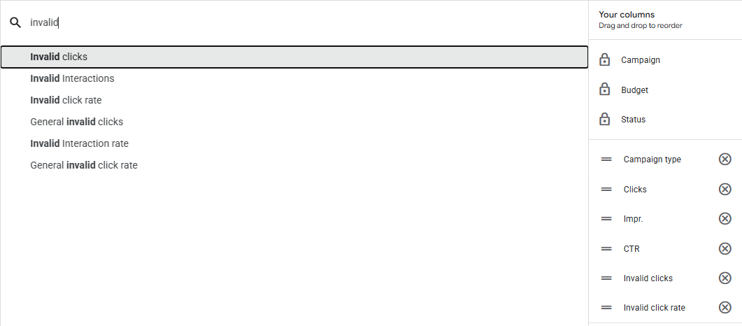 invalid filter
